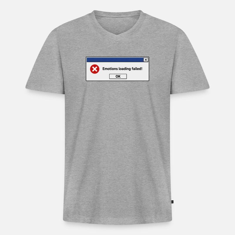 Emotions loading failed - Men's Premium Organic T-shirt with V-neck - heather grey
