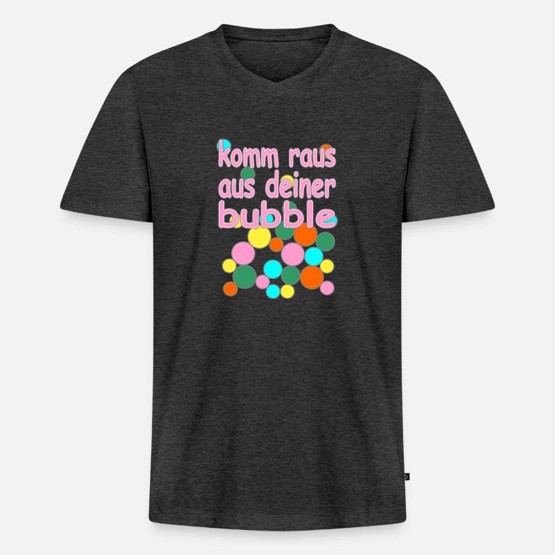 bubble deutsche Version Nr.1 - Männer Premium Bio T-Shirt mit V-Ausschnitt - Anthrazit meliert