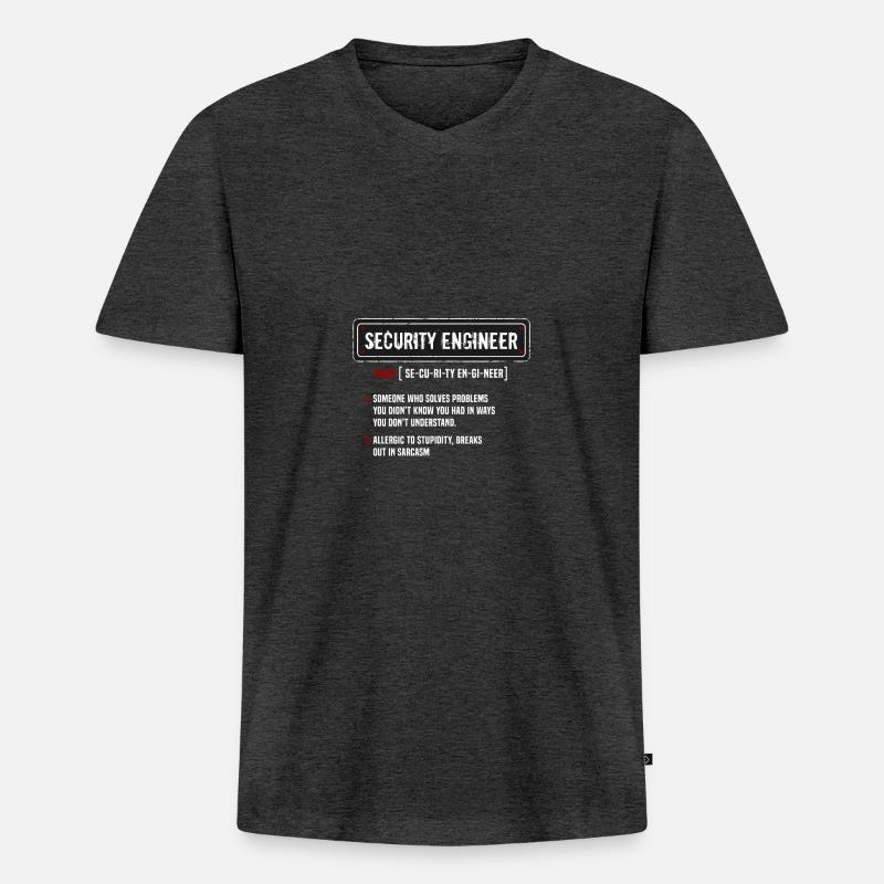 IT Security Sicherheit Definition Cybersecurity - Männer Premium Bio T-Shirt mit V-Ausschnitt - Anthrazit meliert