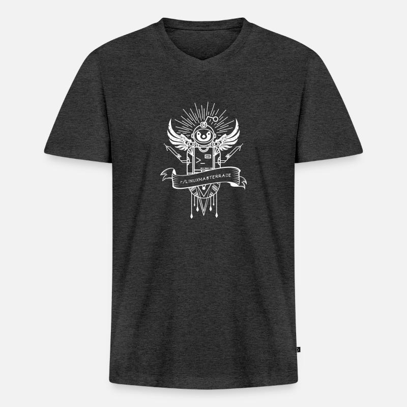 linux masterrace - Männer Premium Bio T-Shirt mit V-Ausschnitt - Anthrazit meliert