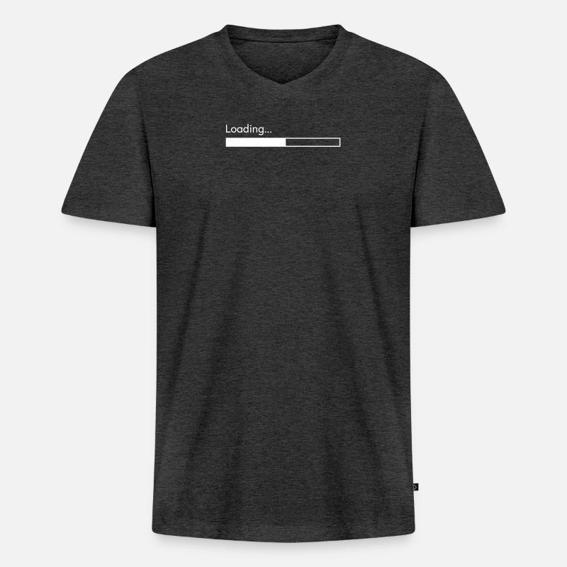 Loading... - Männer Premium Bio T-Shirt mit V-Ausschnitt - Anthrazit meliert