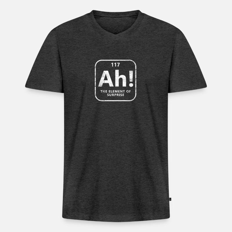 Nerd - Männer Premium Bio T-Shirt mit V-Ausschnitt - Anthrazit meliert