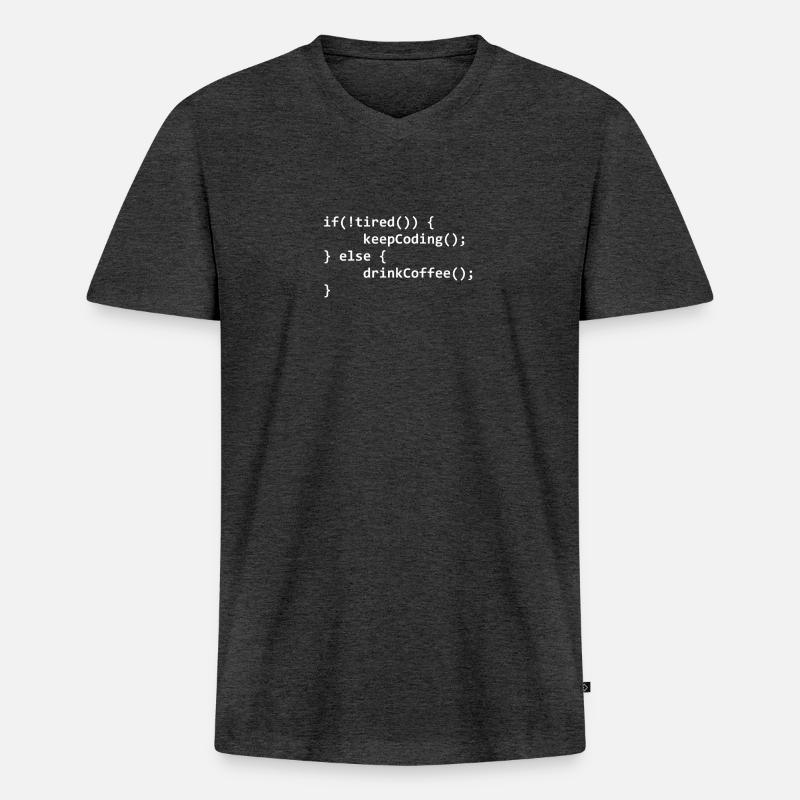 Programmierer Geschenk Programmieren Informatiker - Männer Premium Bio T-Shirt mit V-Ausschnitt - Anthrazit meliert