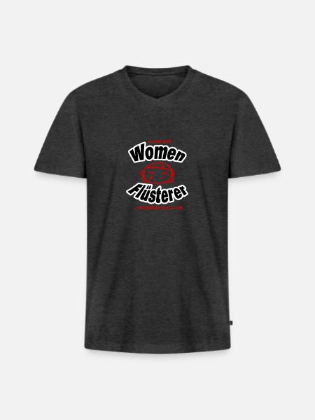 Women Fluesterer 1 - Männer Premium Bio T-Shirt mit V-Ausschnitt - Anthrazit meliert