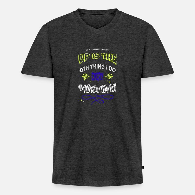 computer science computer statement - Männer Premium Bio T-Shirt mit V-Ausschnitt - Anthrazit meliert