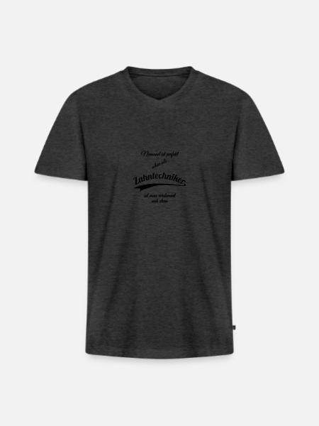 Zahntechniker - Männer Premium Bio T-Shirt mit V-Ausschnitt - Anthrazit meliert