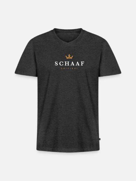 Schaaf Original Family Logo - Men's Premium Organic T-shirt with V-neck - heather anthracite