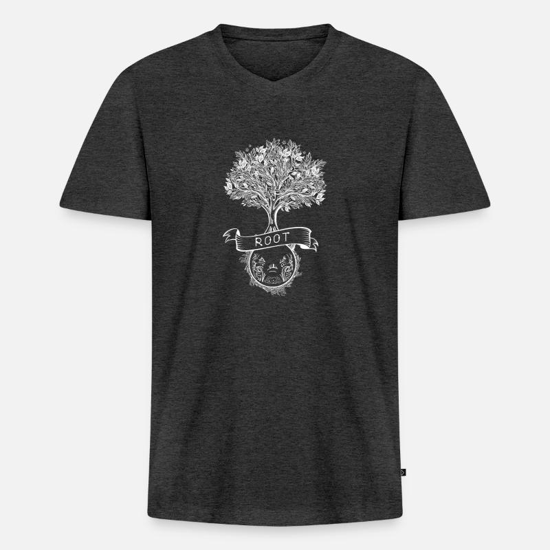 root user linux admin server - Men's Premium Organic T-shirt with V-neck - heather anthracite