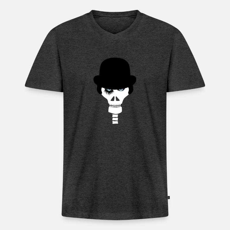 Droogiekopf!!! - Männer Premium Bio T-Shirt mit V-Ausschnitt - Anthrazit meliert