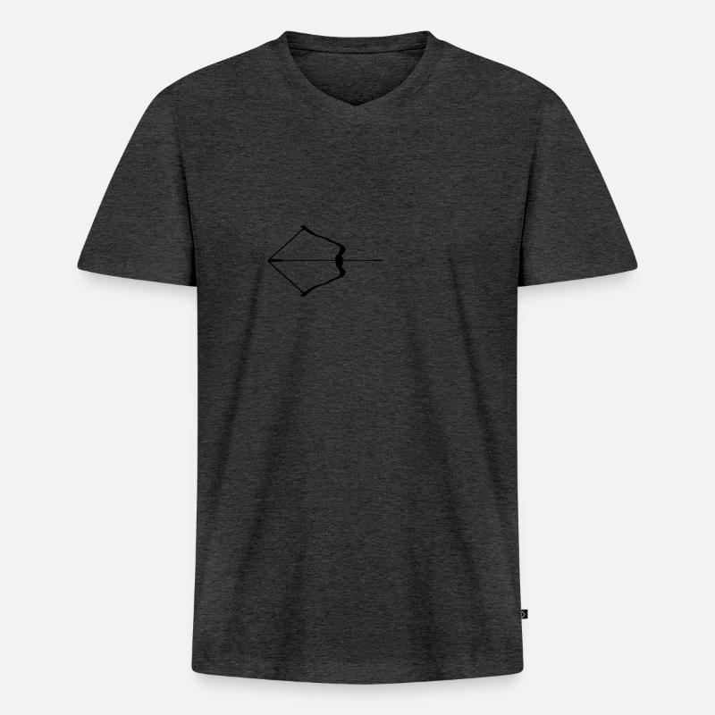 Pfeil und Bogen - Männer Premium Bio T-Shirt mit V-Ausschnitt - Anthrazit meliert