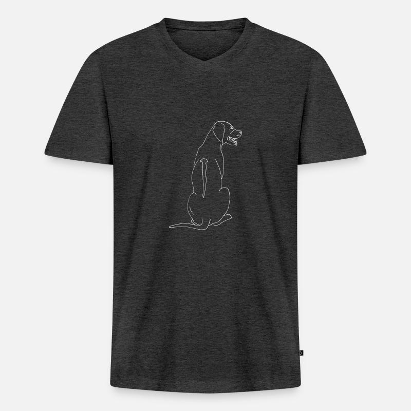 Rhodesian Ridgeback - Männer Premium Bio T-Shirt mit V-Ausschnitt - Anthrazit meliert