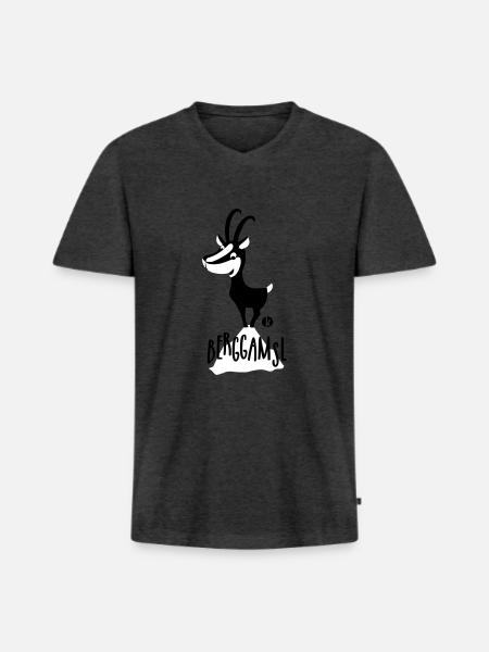 Gämse - Berggamsl - Männer Premium Bio T-Shirt mit V-Ausschnitt - Anthrazit meliert
