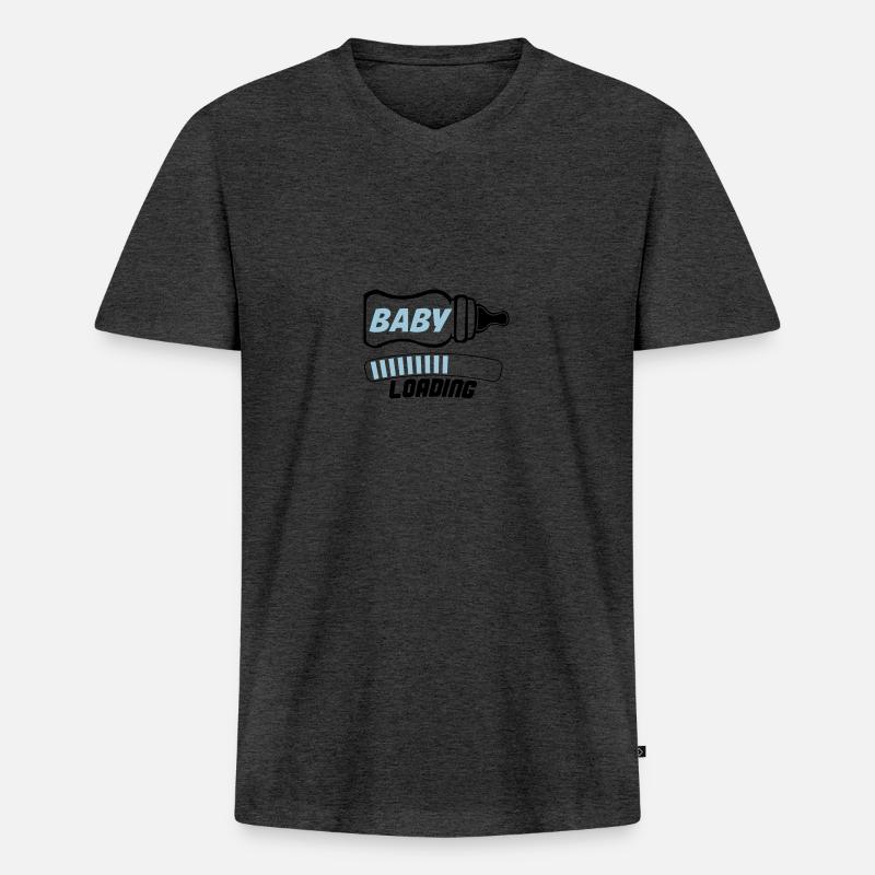 baby loading 2 - Männer Premium Bio T-Shirt mit V-Ausschnitt - Anthrazit meliert