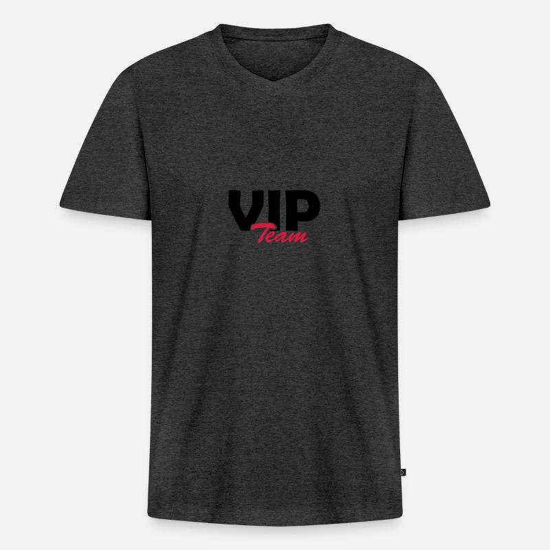 vip 2 - Männer Premium Bio T-Shirt mit V-Ausschnitt - Anthrazit meliert