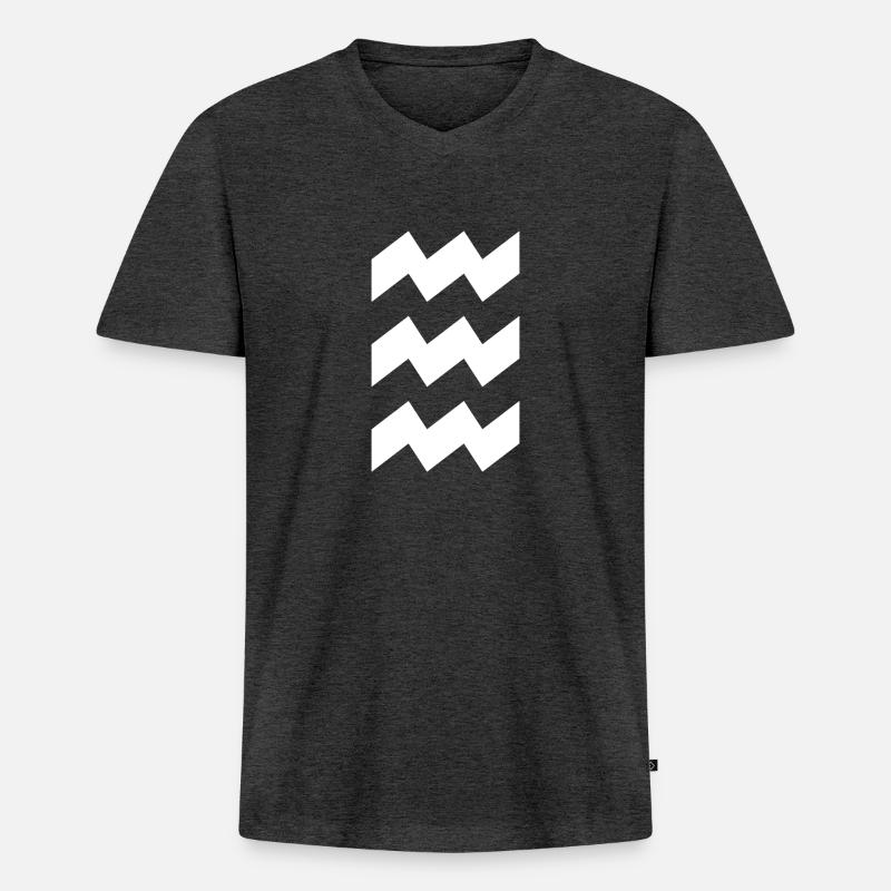 Logo Eindhoven Vibes - Männer Premium Bio T-Shirt mit V-Ausschnitt - Anthrazit meliert
