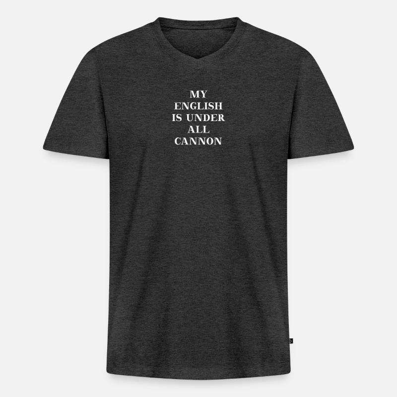 Englisch lustiger Spruch Geschenkidee - Männer Premium Bio T-Shirt mit V-Ausschnitt - Anthrazit meliert
