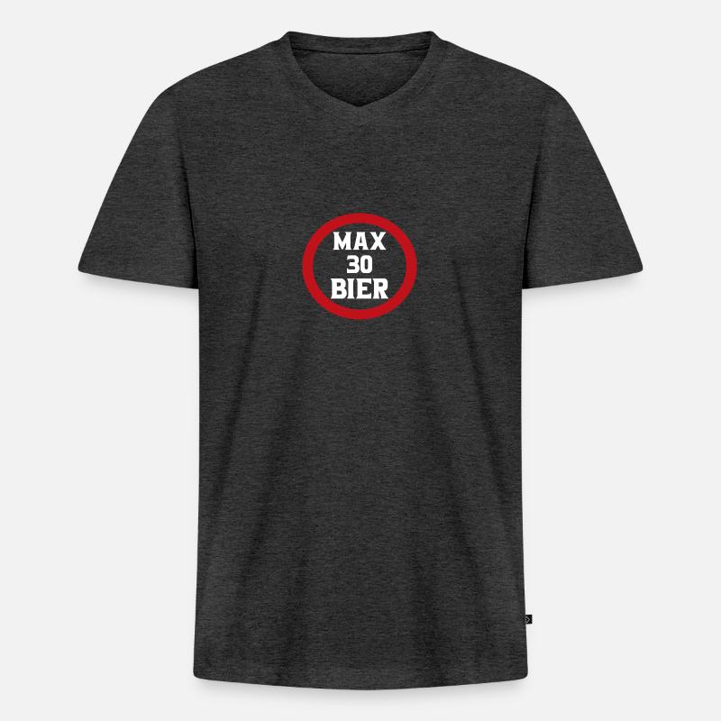 MAX 30 Bier - Männer Premium Bio T-Shirt mit V-Ausschnitt - Anthrazit meliert