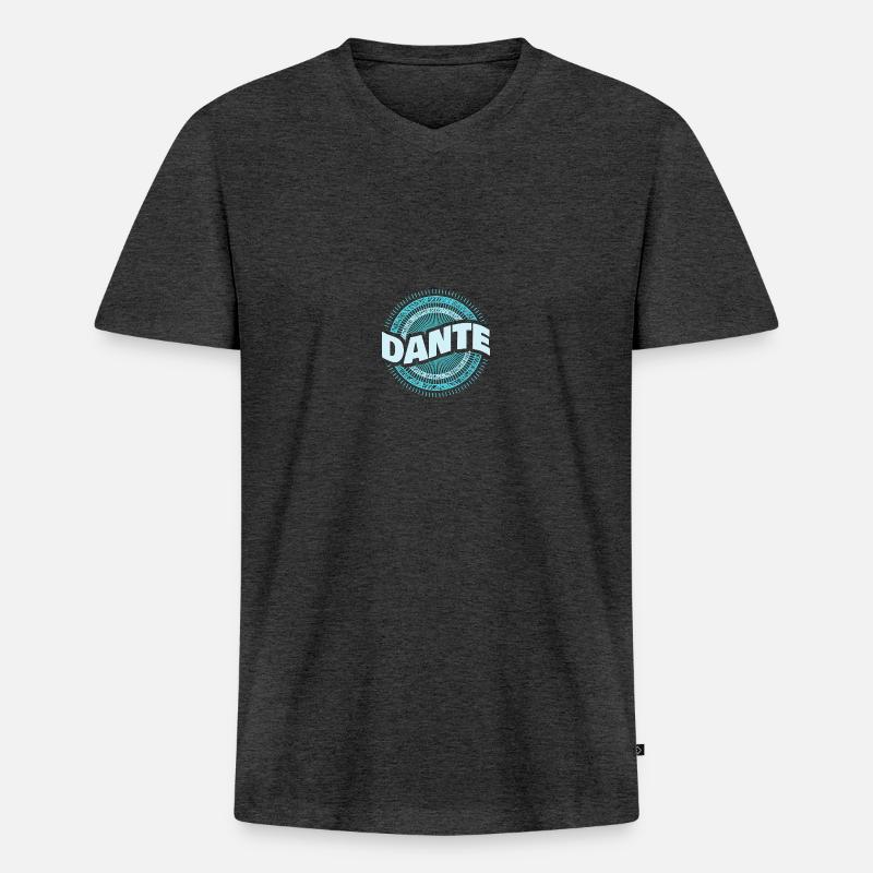 Geschenkidee Dante - Männer Premium Bio T-Shirt mit V-Ausschnitt - Anthrazit meliert
