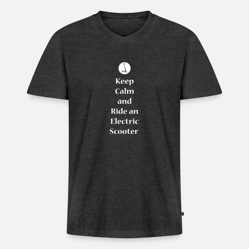 E-Scooter E-Roller Scooter - Männer Premium Bio T-Shirt mit V-Ausschnitt - Anthrazit meliert