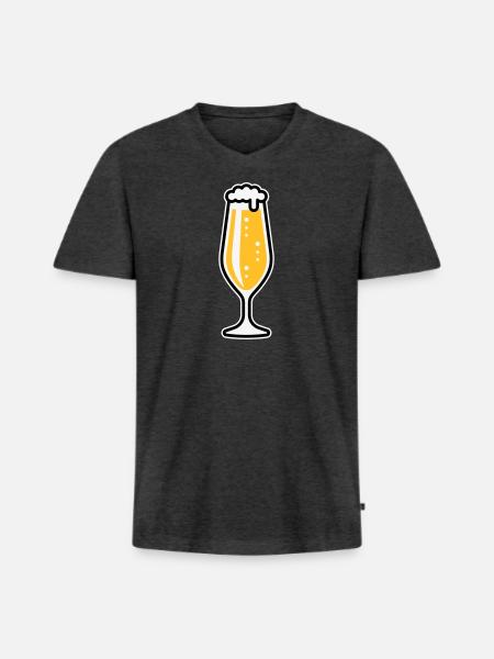 XLustig Fun - Men's Premium Organic T-shirt with V-neck - heather anthracite