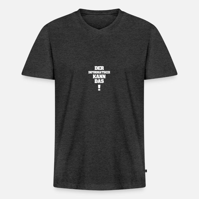 Informatiker - Männer Premium Bio T-Shirt mit V-Ausschnitt - Anthrazit meliert
