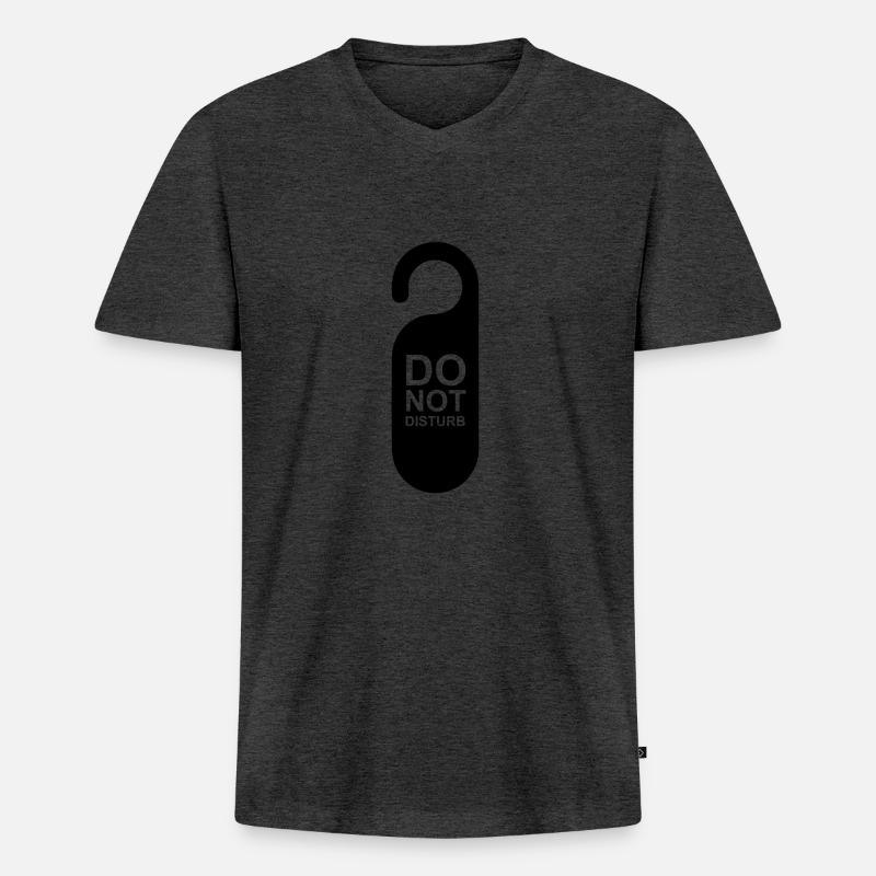 Bitte nicht stören - Männer Premium Bio T-Shirt mit V-Ausschnitt - Anthrazit meliert