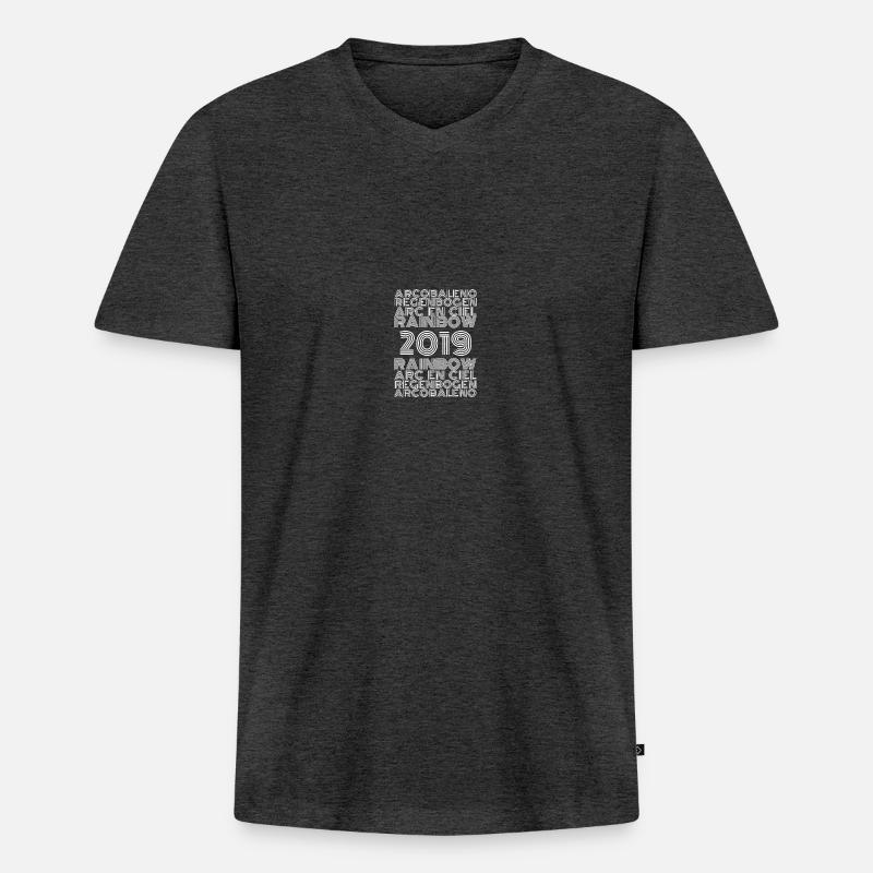 Rainbow 2019 - Männer Premium Bio T-Shirt mit V-Ausschnitt - Anthrazit meliert