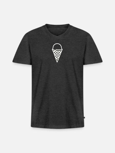 Eis Eistüte Geschenkidee - Männer Premium Bio T-Shirt mit V-Ausschnitt - Anthrazit meliert