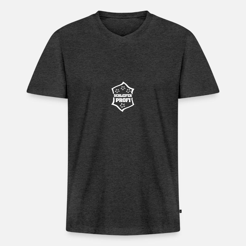 Beruf Schleifer - Männer Premium Bio T-Shirt mit V-Ausschnitt - Anthrazit meliert