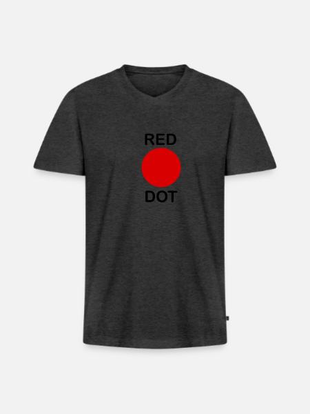 RED DOT - Männer Premium Bio T-Shirt mit V-Ausschnitt - Anthrazit meliert