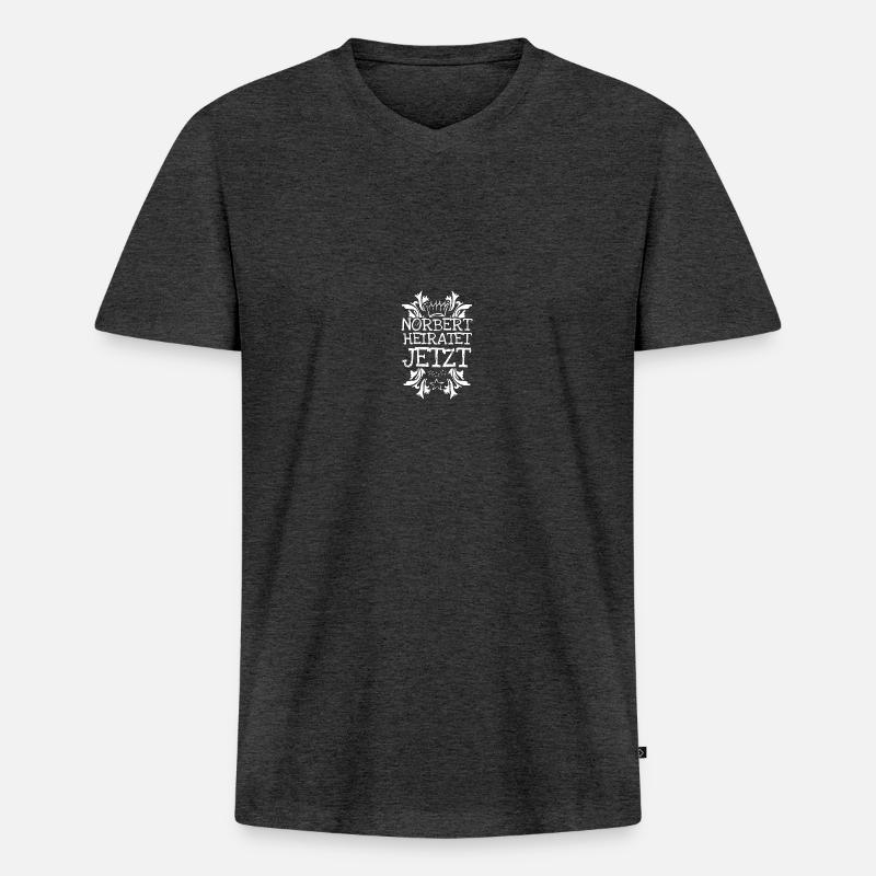 Norbert als Bachelor - Männer Premium Bio T-Shirt mit V-Ausschnitt - Anthrazit meliert