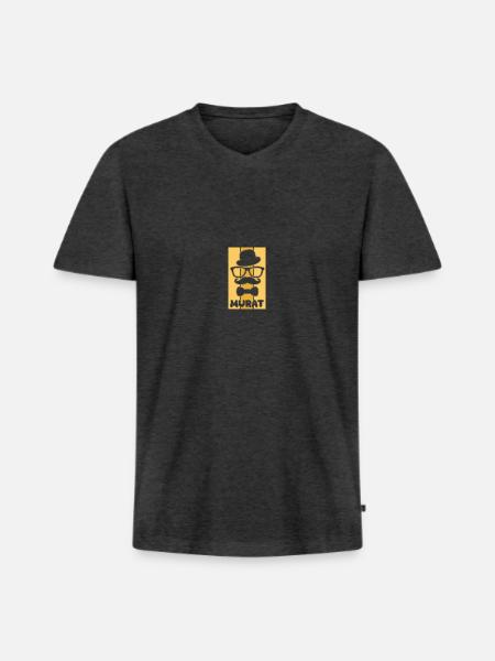 First name Murat - Men's Premium Organic T-shirt with V-neck - heather anthracite