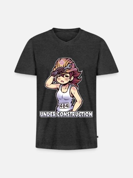 Under Construction - 404 - Men's Premium Organic T-shirt with V-neck - heather anthracite