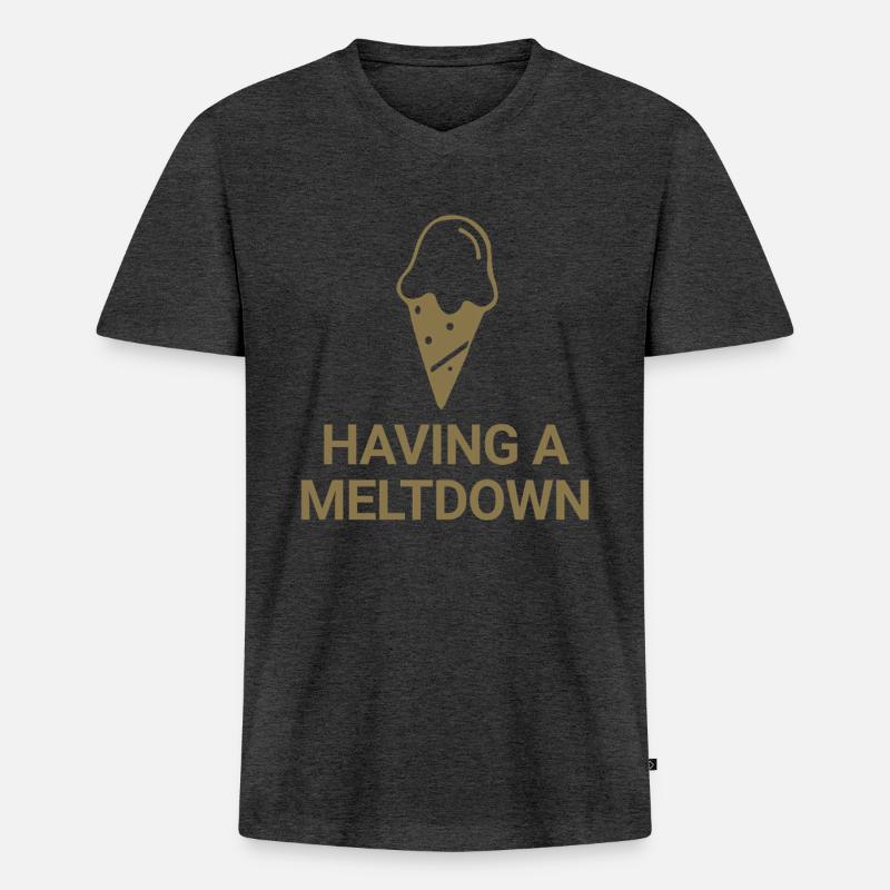 Having a meltdown - Männer Premium Bio T-Shirt mit V-Ausschnitt - Anthrazit meliert