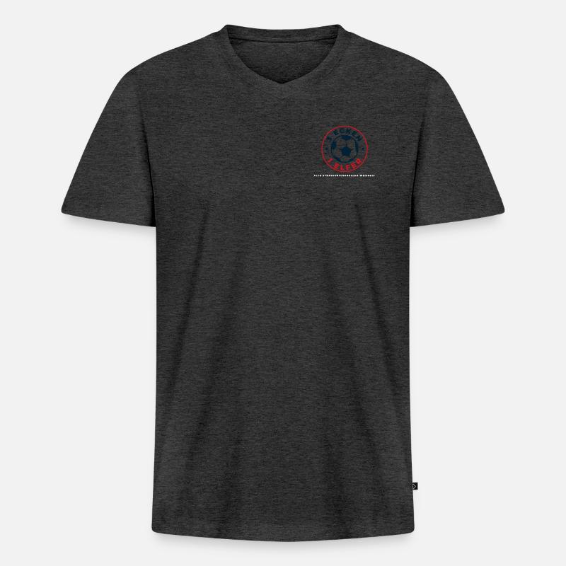 3 ecken 1 elfer - Männer Premium Bio T-Shirt mit V-Ausschnitt - Anthrazit meliert