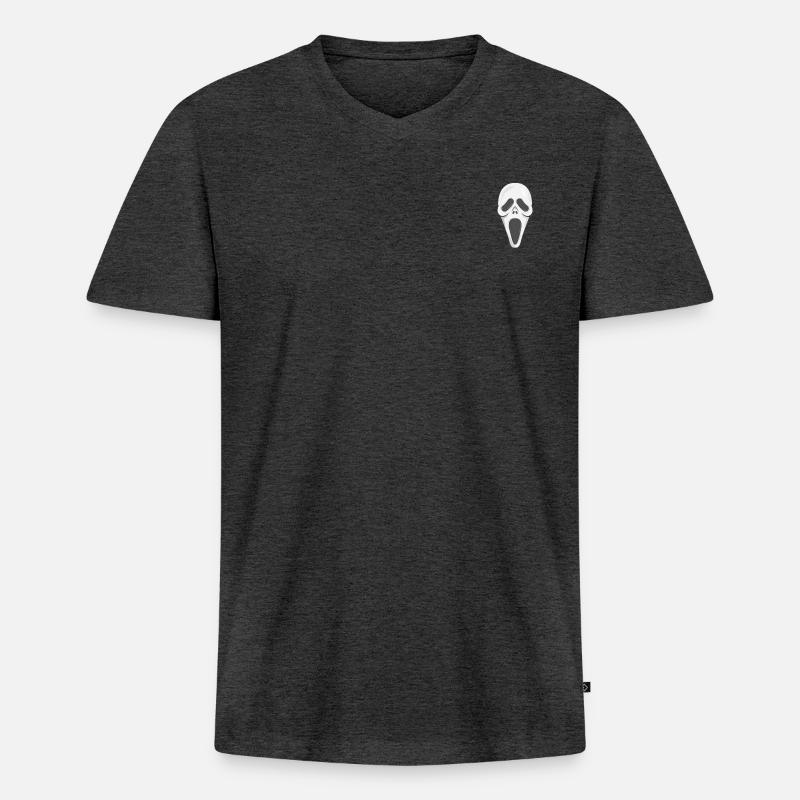Scream LIB BILD - Männer Premium Bio T-Shirt mit V-Ausschnitt - Anthrazit meliert