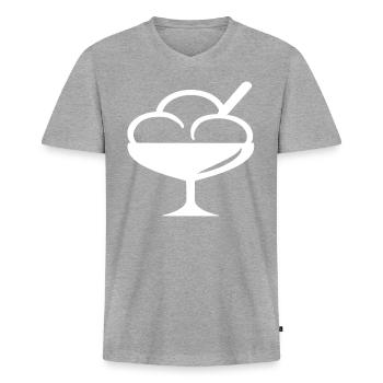 sundae - Men's Premium Organic T-shirt with V-neck - heather grey - Front