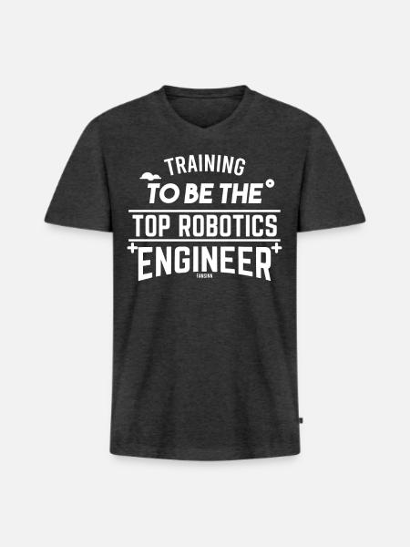 Roboter Kinder Robotics Nerd Computer - Männer Premium Bio T-Shirt mit V-Ausschnitt - Anthrazit meliert