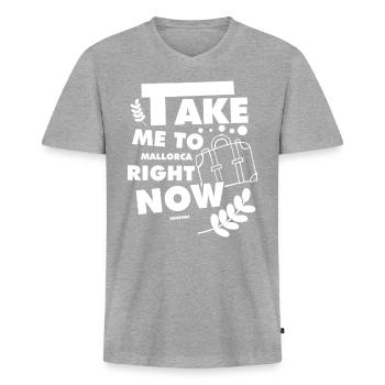 Mallorca Holiday Travel Recreation - Men's Premium Organic T-shirt with V-neck - heather grey - Front