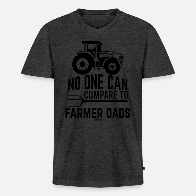 Farmer Dad Acker Bauer Geschenk - Männer Premium Bio T-Shirt mit V-Ausschnitt - Anthrazit meliert