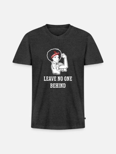 Leave No One Behind - Männer Premium Bio T-Shirt mit V-Ausschnitt - Anthrazit meliert