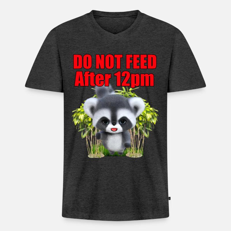Füttern Sie den Gremlin nicht - Männer Premium Bio T-Shirt mit V-Ausschnitt - Anthrazit meliert