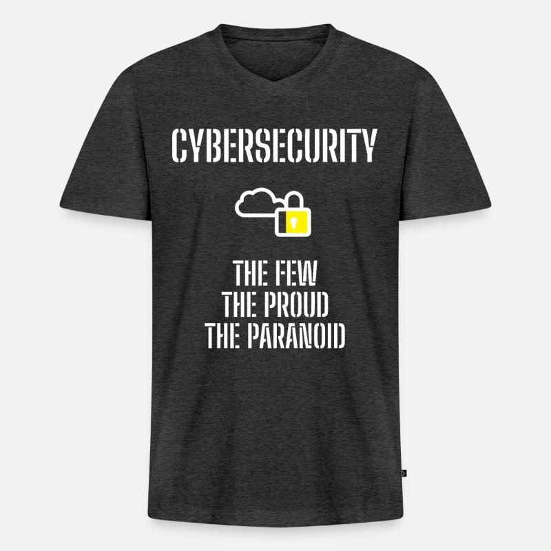Cybersecurity - IT Security Computer Scientists - Men's Premium Organic T-shirt with V-neck - heather anthracite