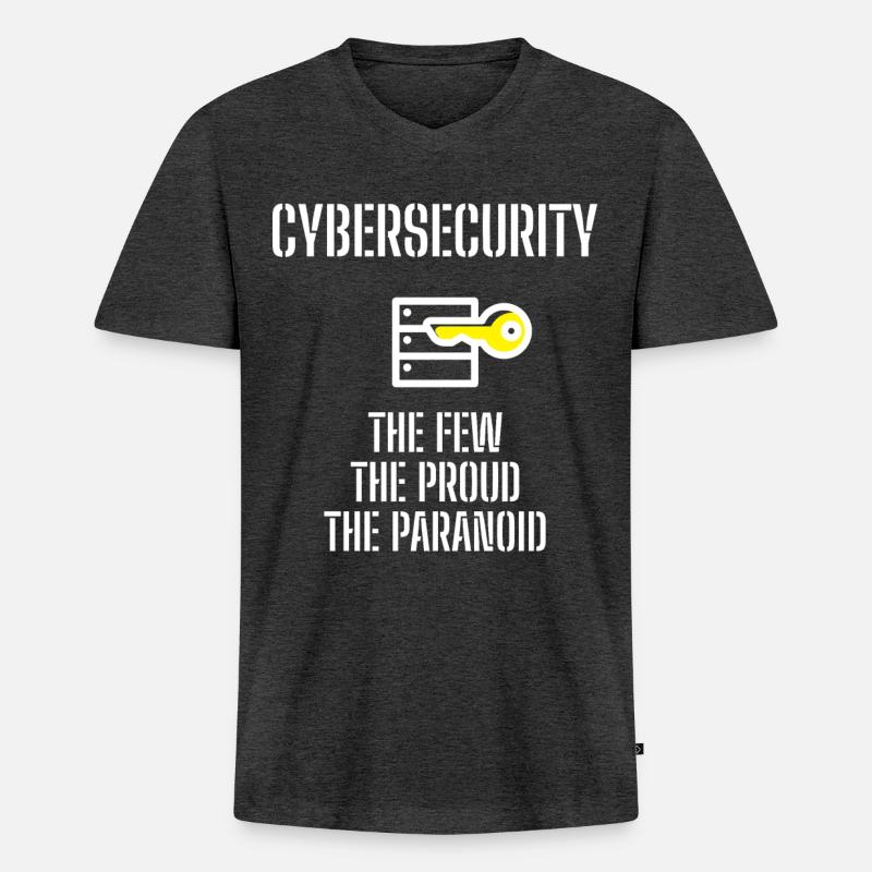 Cybersecurity - IT Security Computer Scientists - Men's Premium Organic T-shirt with V-neck - heather anthracite