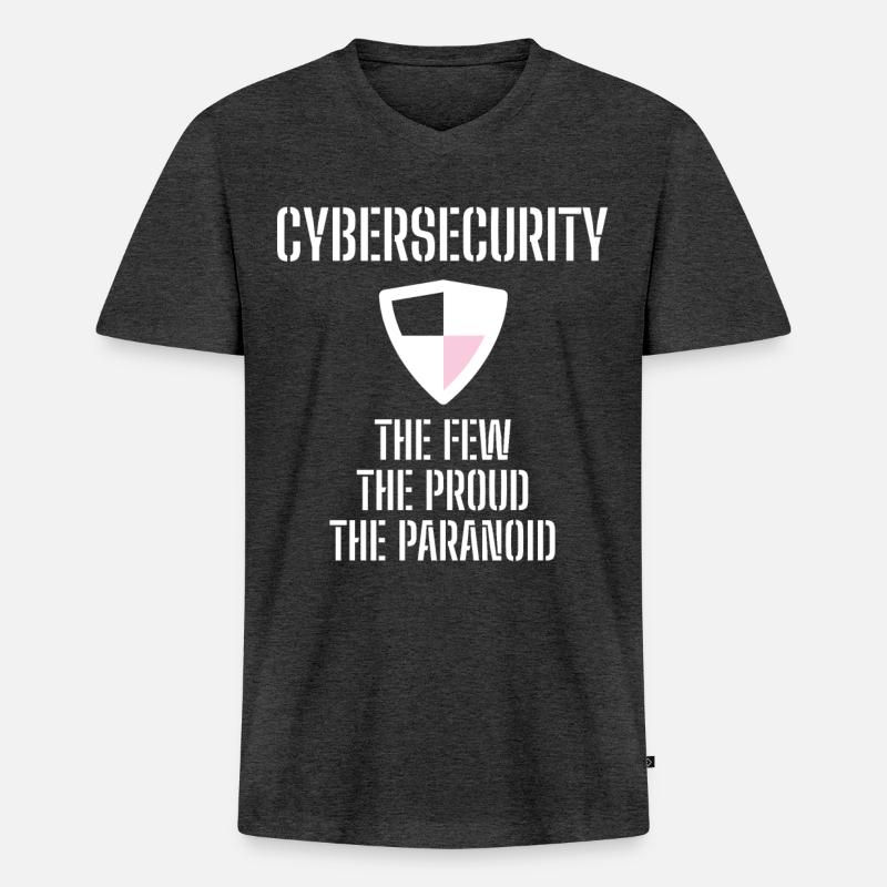 Cybersecurity - IT Security Computer Scientists - Men's Premium Organic T-shirt with V-neck - heather anthracite