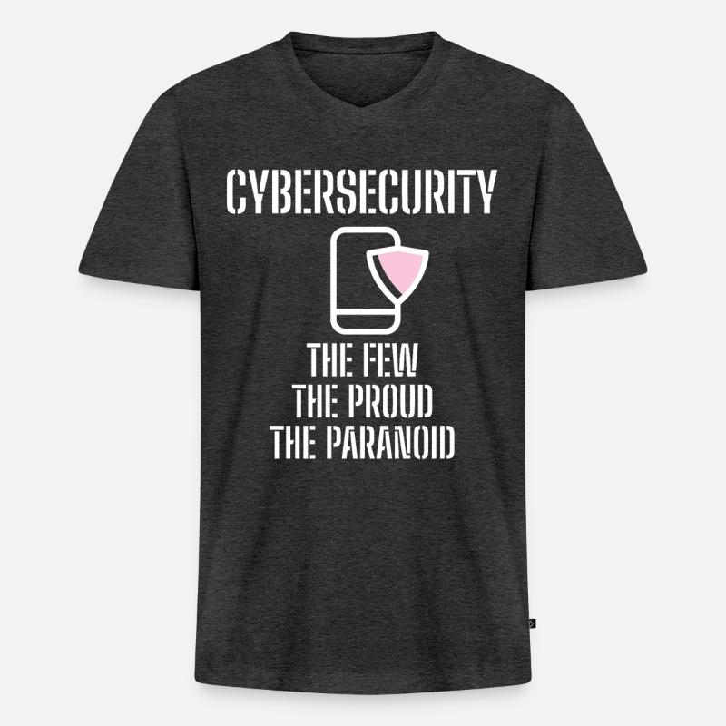 Cybersecurity - IT Security Computer Scientists - Men's Premium Organic T-shirt with V-neck - heather anthracite