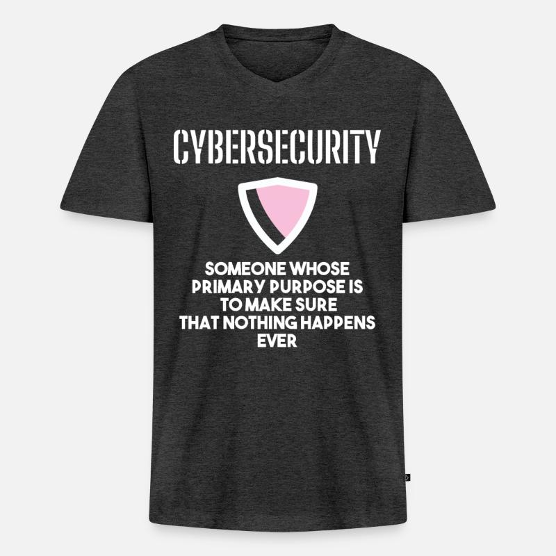 Cybersecurity - IT-Sicherheit Informatiker - Männer Premium Bio T-Shirt mit V-Ausschnitt - Anthrazit meliert