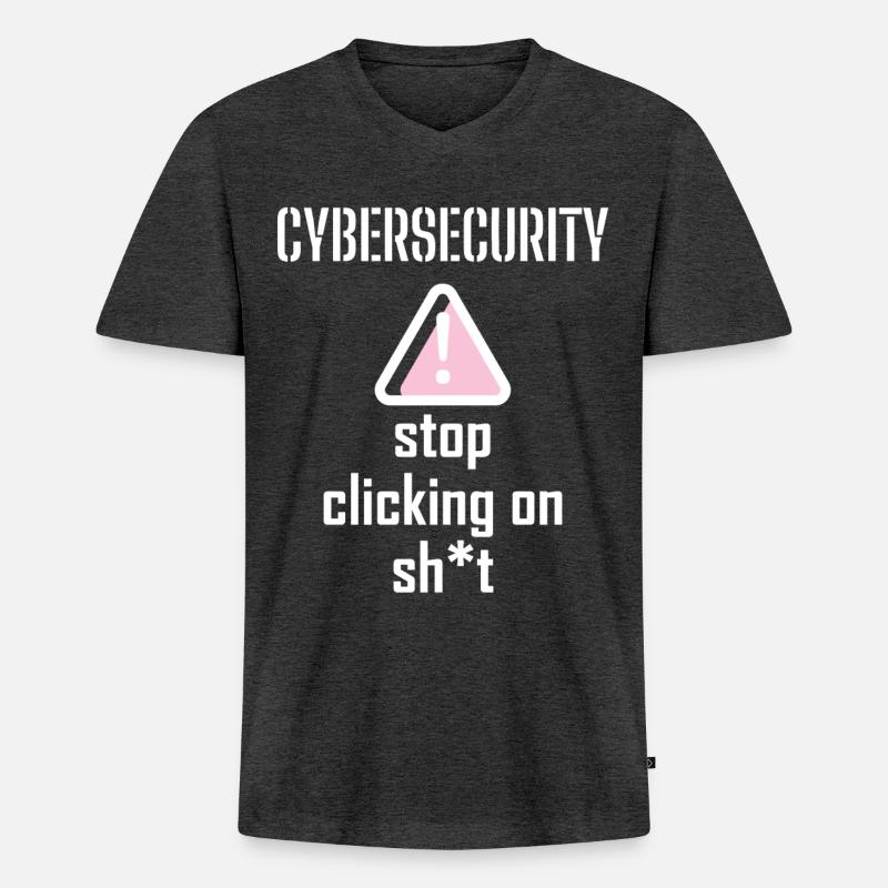 Cybersecurity - IT Security Computer Scientists - Men's Premium Organic T-shirt with V-neck - heather anthracite