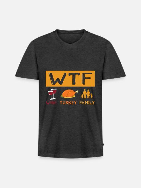 Dankbares Thanksgiving-dinner Der - Männer Premium Bio T-Shirt mit V-Ausschnitt - Anthrazit meliert