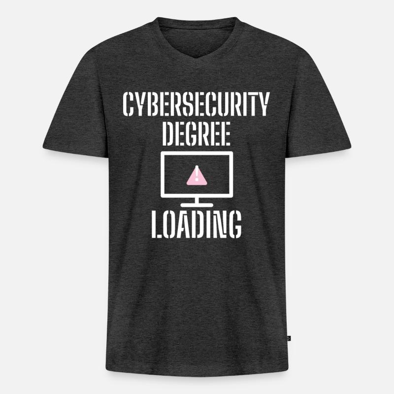Cybersecurity - IT Security Computer Scientists - Men's Premium Organic T-shirt with V-neck - heather anthracite
